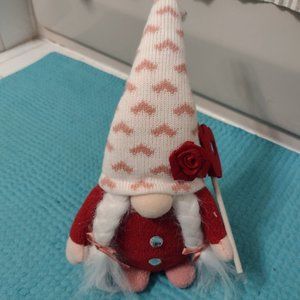 Adorable 10" valentine gnome figurine - Ships fast!